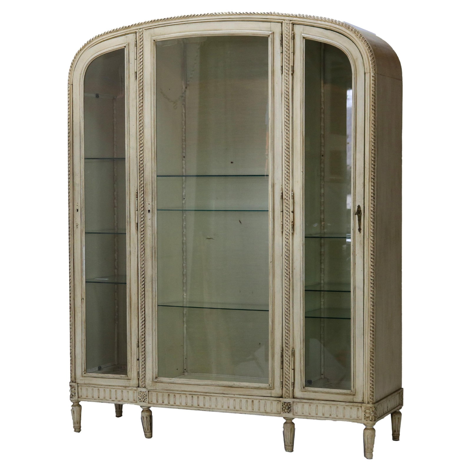 Elegant French Provincial Louis XVI Style China Cabinet C1920: Elegant French Provincial Louis XVI Style China Cabinet C1920 This exquisite French Provincial Louis XVI style china cabinet, crafted circa 1920, exemplifies the elegance of early 20th-century design.