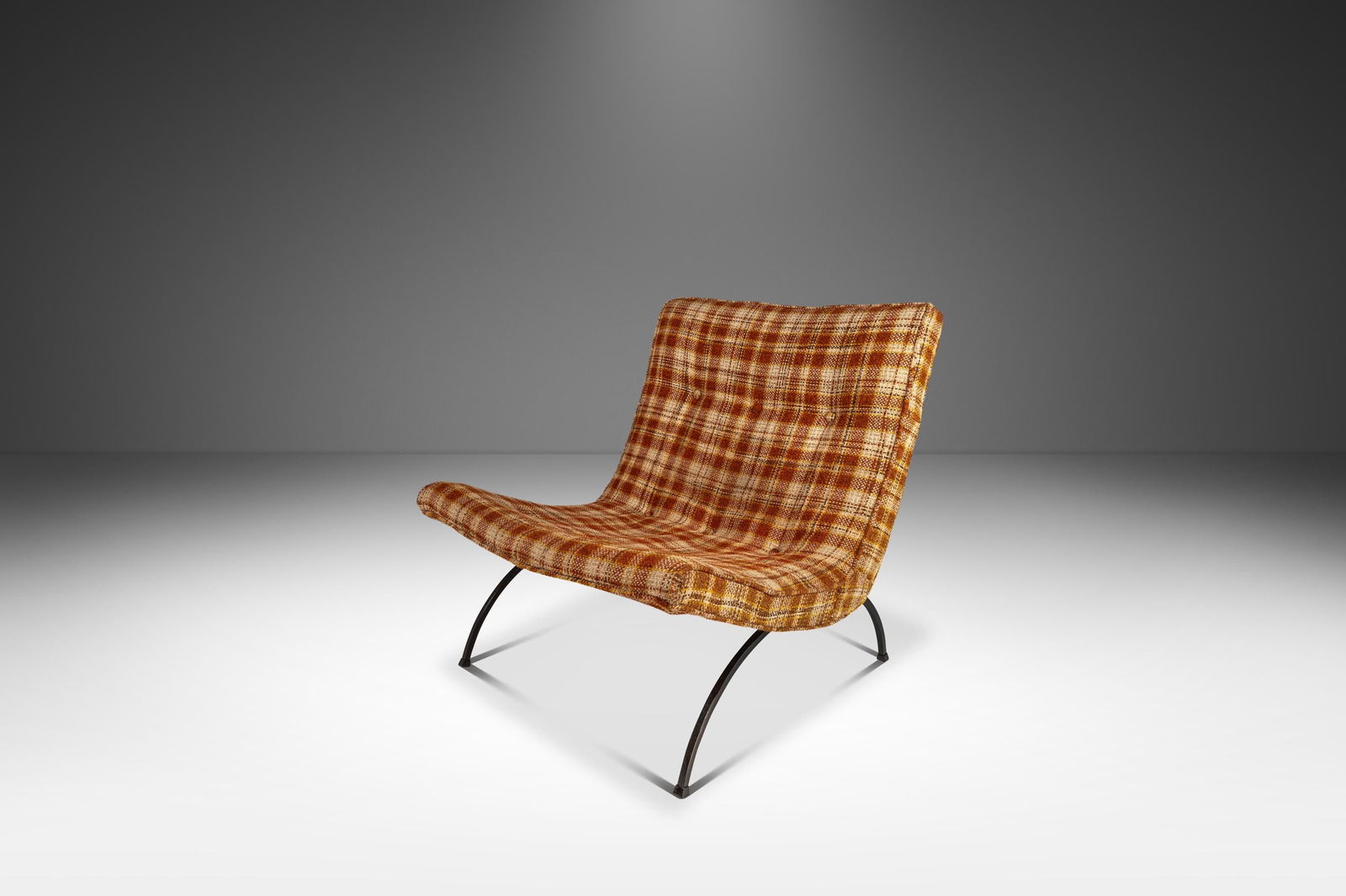 Milo Baughman Mid-Century Modern Scoop Chair Wool Plaid Thayer Coggin 1950s: Milo Baughman Mid-Century Modern Scoop Chair Wool Plaid Thayer Coggin 1950s Discover the timeless elegance of the Mid-Century Modern Early Scoop Chair, originally designed by the renowned Milo Baughma