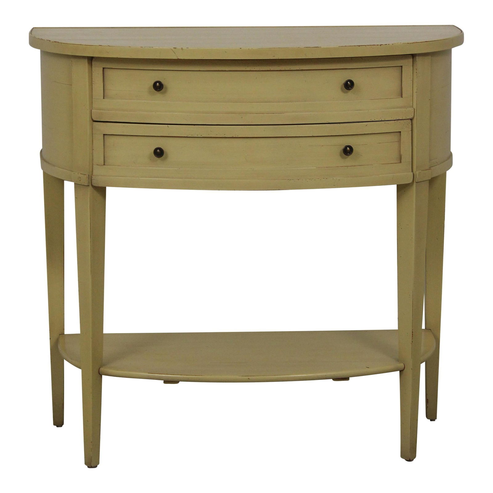 Italian Classical Console Table Antique Yellow Painted Finish: Italian Classical Console Table Antique Yellow Painted Finish This exquisite console table showcases a beautiful Italian classical design, featuring a charming antique yellow painted finish. With a fa