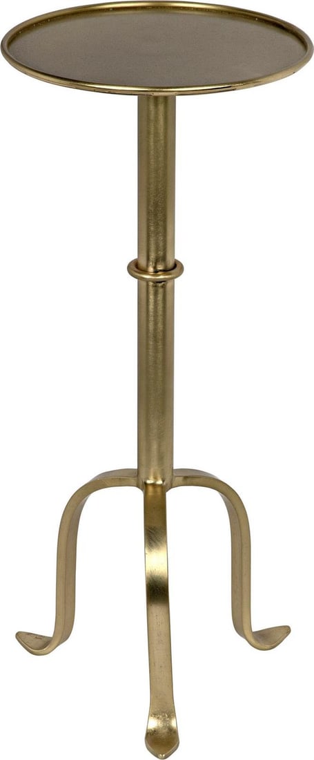 Tini Brass Industrial Style Side Table 24H x 10W x 10D: Tini Brass Industrial Style Side Table 24H x 10W x 10D Enhance your space with Tini's Antique Style Brass Table, a beautifully crafted side table designed to bring a vintage charm to any room. This in