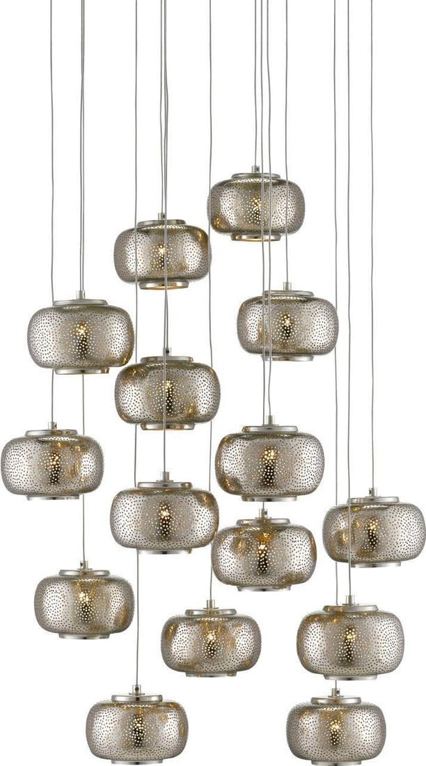 Currey Pepper Multi-Drop Pendant Light 15 Bulbs Dimmable Industrial Chic: Currey Pepper Multi-Drop Pendant Light 15 Bulbs Dimmable Industrial Chic Illuminate your space with the Pepper Multi-Drop Pendant, designed for an industrial chic ambiance. This striking lighting fixt