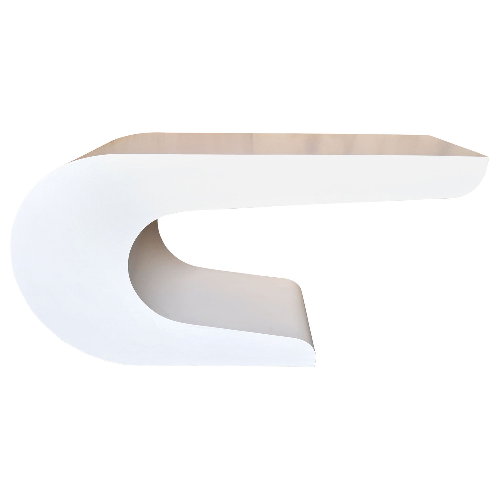 Pierre Cardin 1970s White Lacquer Waterfall Console Table: Pierre Cardin 1970s White Lacquer Waterfall Console Table Elevate your space with the Pierre Cardin White Lacquer Waterfall Console Table, a stunning representation of 1970s modern design. Crafted in