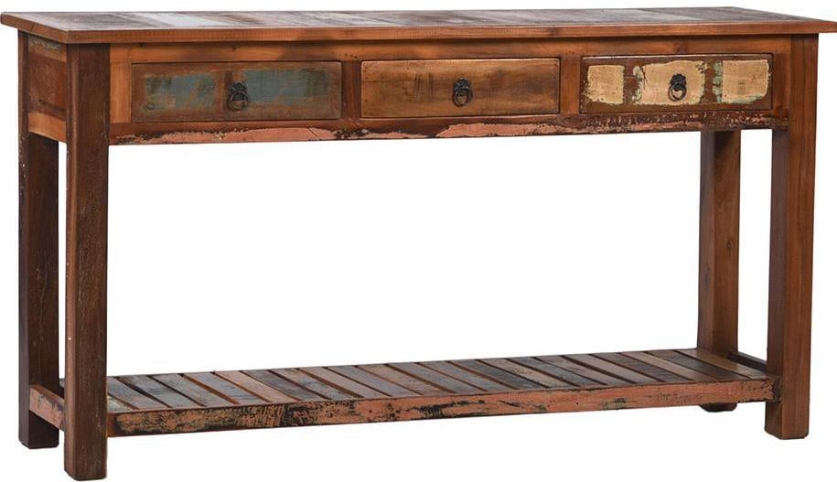 Nantucket Antique Style Console Table with Drawers and Shelf: Nantucket Antique Style Console Table with Drawers and Shelf Elevate your home decor with this Antique Style Sealed Wood Console, a perfect blend of vintage charm and modern functionality. This consol