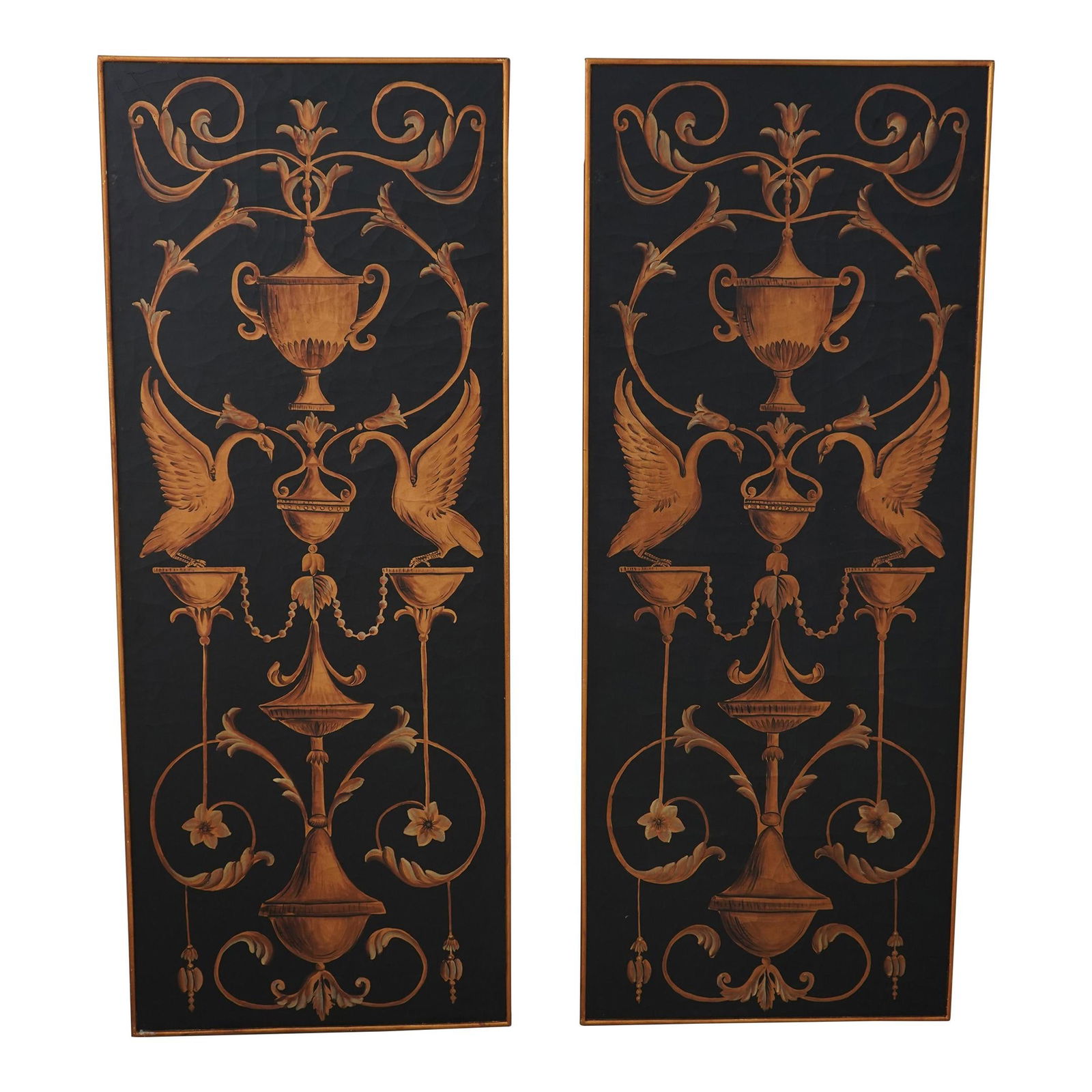 Stunning Pair of Neoclassical Gold Gilt Wall Panels 24x60 (1 of 10)
