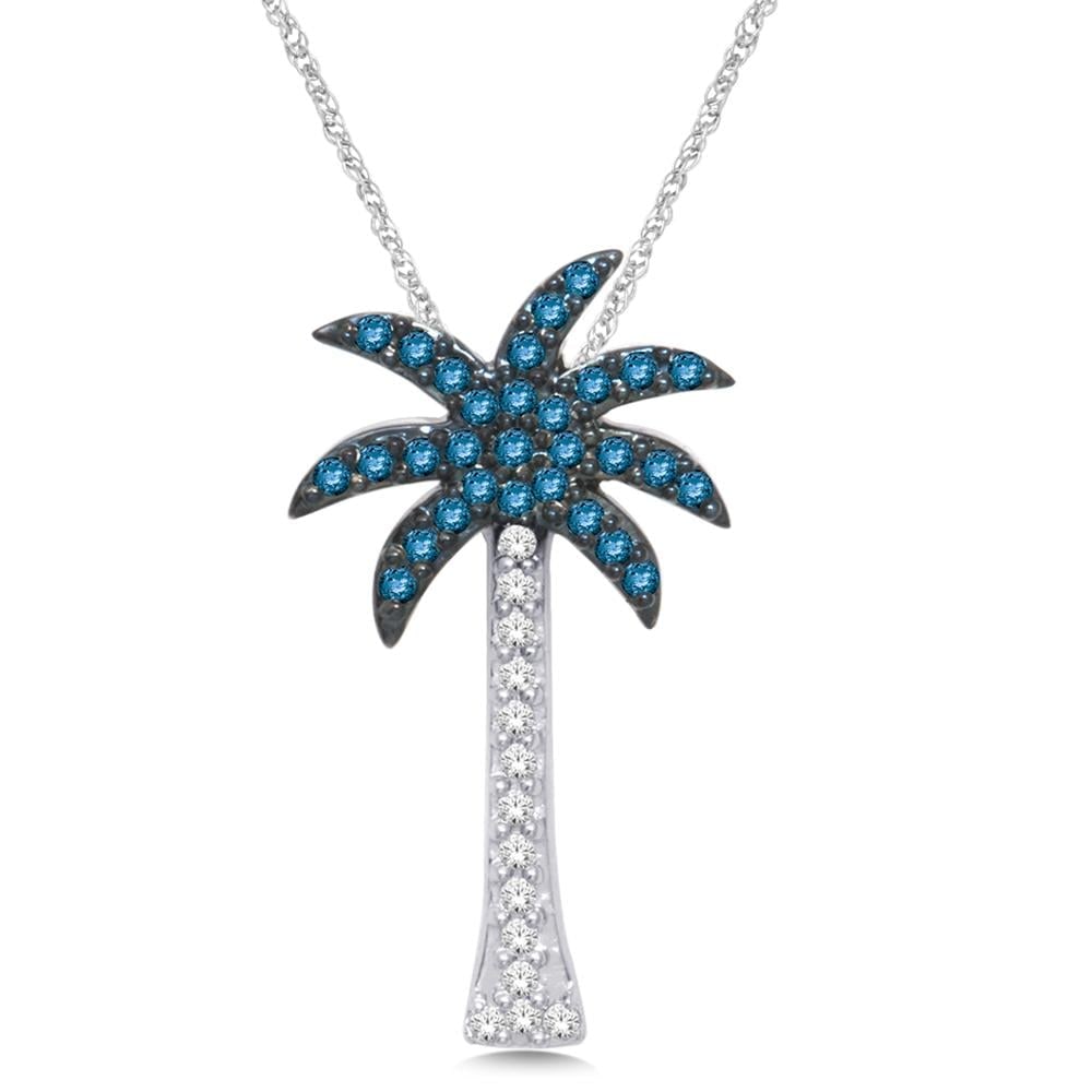 14K White Gold 1/4 Ct.Tw. Diamond Palm Tree Pendant: 14K White Gold 1/4 Ct.Tw. Diamond Palm Tree Pendant 14K White Gold 1/4 Ct.Tw. Diamond Palm Tree Pendant Metal: 14k White Gold Stone Count: 44.0 Stone Shape: Round / Round Blue Stone Type: Diamond Ston
