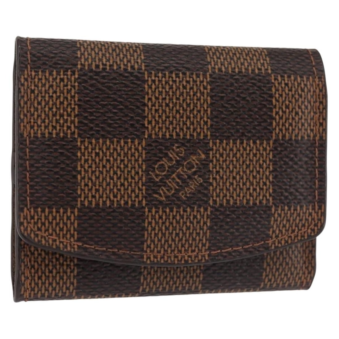 Louis Vuitton Damier Ebene Cuff Case Authentic BA6089: Louis Vuitton Damier Ebene Cuff Case Authentic BA6089 This authentic Louis Vuitton Cuff Case showcases the iconic Damier Ebene canvas, combining style and functionality. With dimensions of approximate