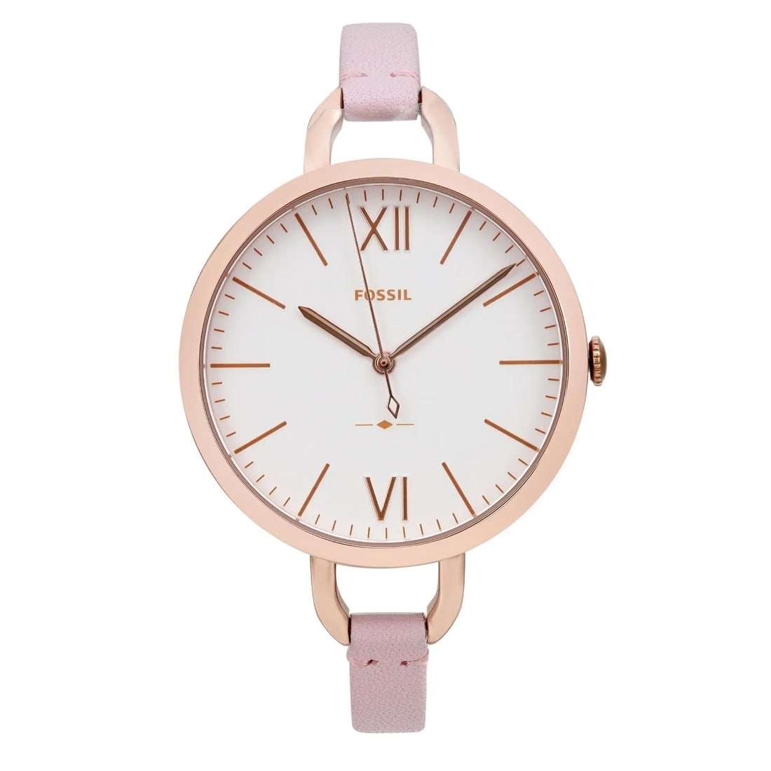 Fossil Annette 36mm Rose Gold Ladies Quartz Watch with White Dial: Fossil Annette 36mm Rose Gold Ladies Quartz Watch with White Dial Discover the elegance of the Fossil Annette Ladies Quartz Watch, featuring a sophisticated 36mm rose gold-tone stainless steel case pa