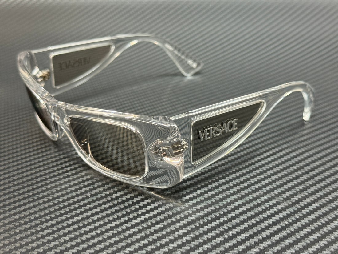 Versace VE4481 148 8V Silver Mirror Women's Sunglasses with Authenticity Certificate: Versace VE4481 148 8V Silver Mirror Women's Sunglasses with Authenticity Certificate Elevate your style with these stunning Versace VE4481 sunglasses. Featuring a sleek silver crystal frame, these sun