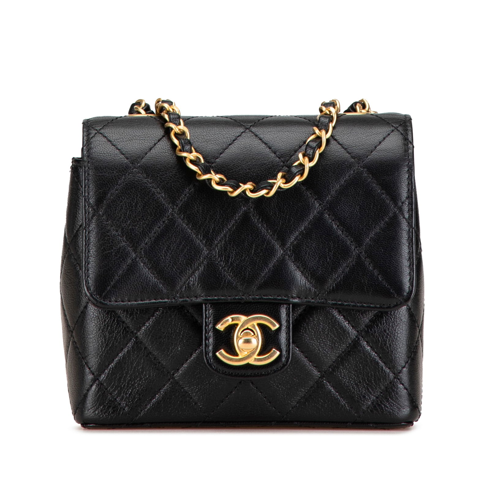 Chanel Mini Square Classic Black Goatskin Retro Flap Bag (1 of 7)