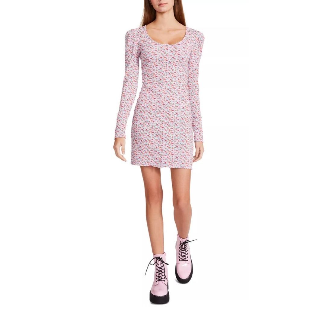 Betsey Johnson Vintage Ditsy Floral Snap Front Bodycon Dress XL (1 of 3)