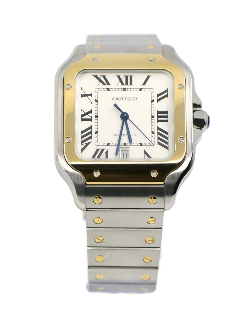Cartier Santos Large 18K Stainless Steel Watch W2SA0009 with Papers and Box (1 of 6)