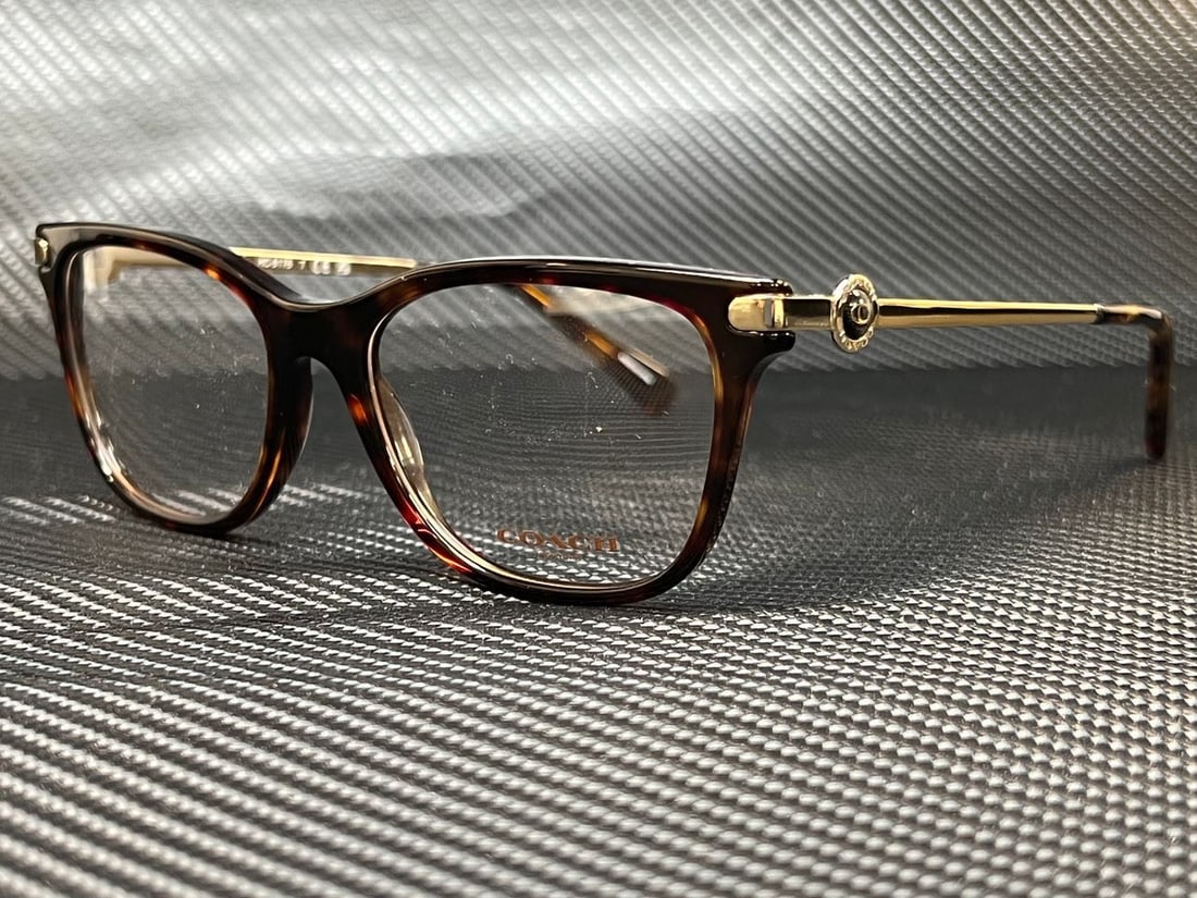 COACH HC6176 5120 Women's Dark Tortoise Rectangle Eyeglasses: COACH HC6176 5120 Women's Dark Tortoise Rectangle Eyeglasses Elevate your eyewear collection with these stylish COACH HC6176 5120 Women's Eyeglasses. Designed in a chic rectangle shape, these glasses