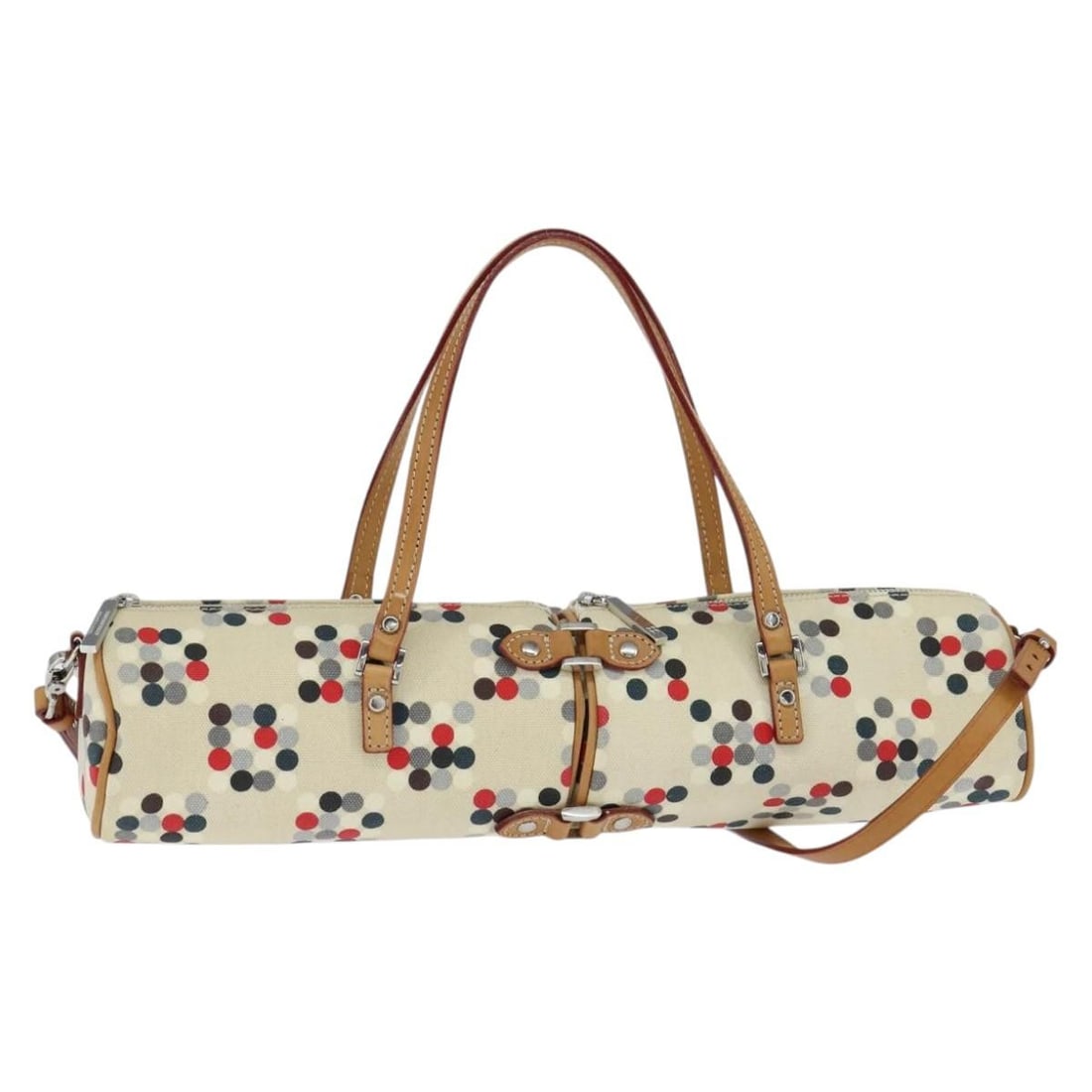 BURBERRY Beige Silver Canvas 2way Hand Bag Authentic Japan: BURBERRY Beige Silver Canvas 2way Hand Bag Authentic Japan This Burberry hand bag is a stylish and practical accessory crafted from durable canvas in a beige and silver color scheme. Designed for vers