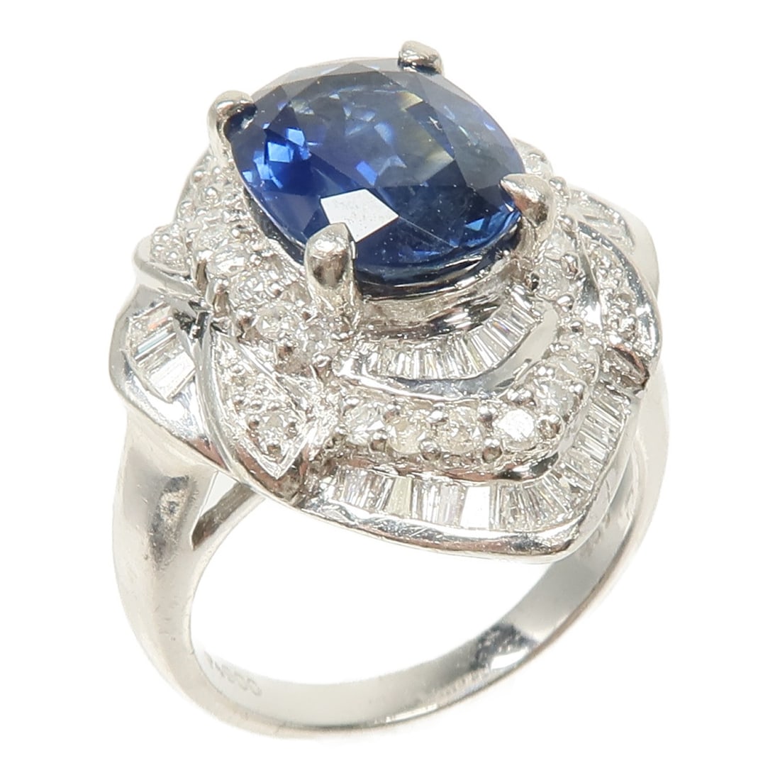 Sapphire Diamond Ring PT900 Platinum Jewelry US#6 (1 of 10)