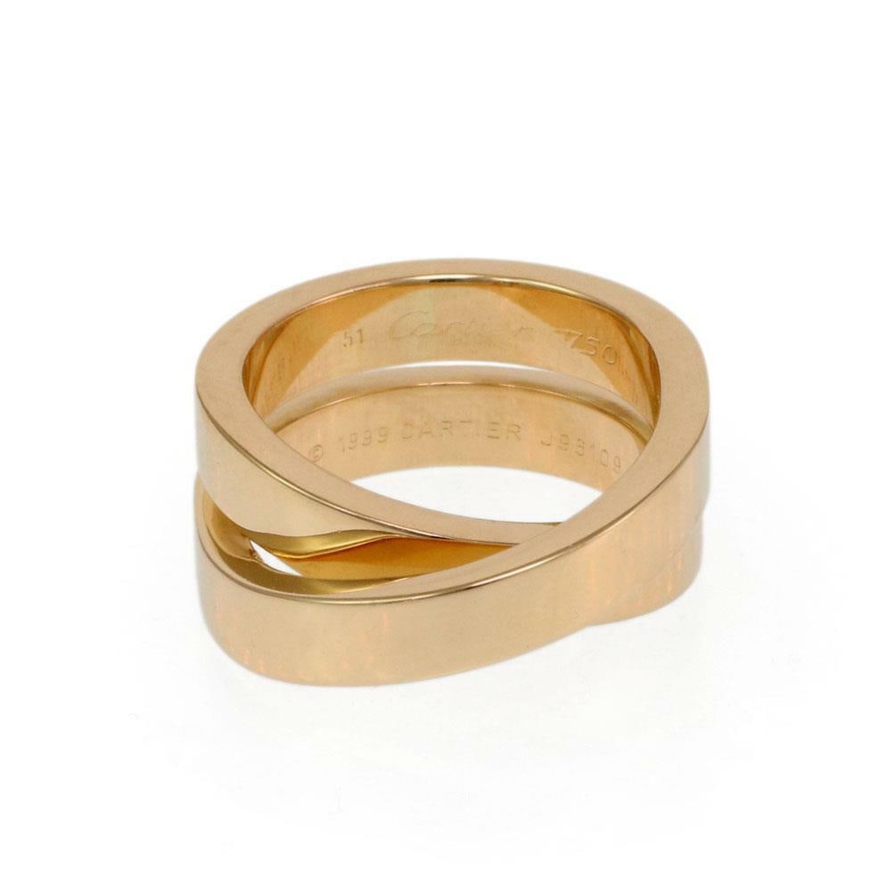 Cartier Nouvelle Vague 18k Yellow Gold Crossover Ring EU 51 US 5.5 (1 of 4)