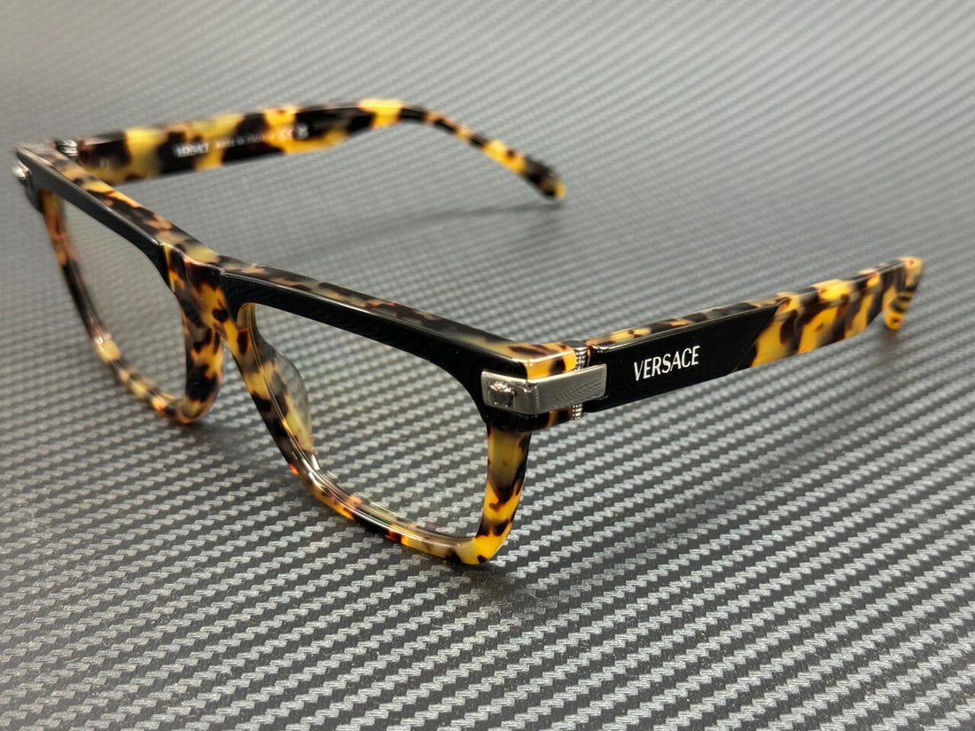 Versace VE3354 5456 Brown Havana Men's Eyeglasses with Authenticity Certificate: Versace VE3354 5456 Brown Havana Men's Eyeglasses with Authenticity Certificate Elevate your eyewear collection with these sophisticated Versace VE3354 5456 eyeglasses. Featuring a rich Brown Havana c