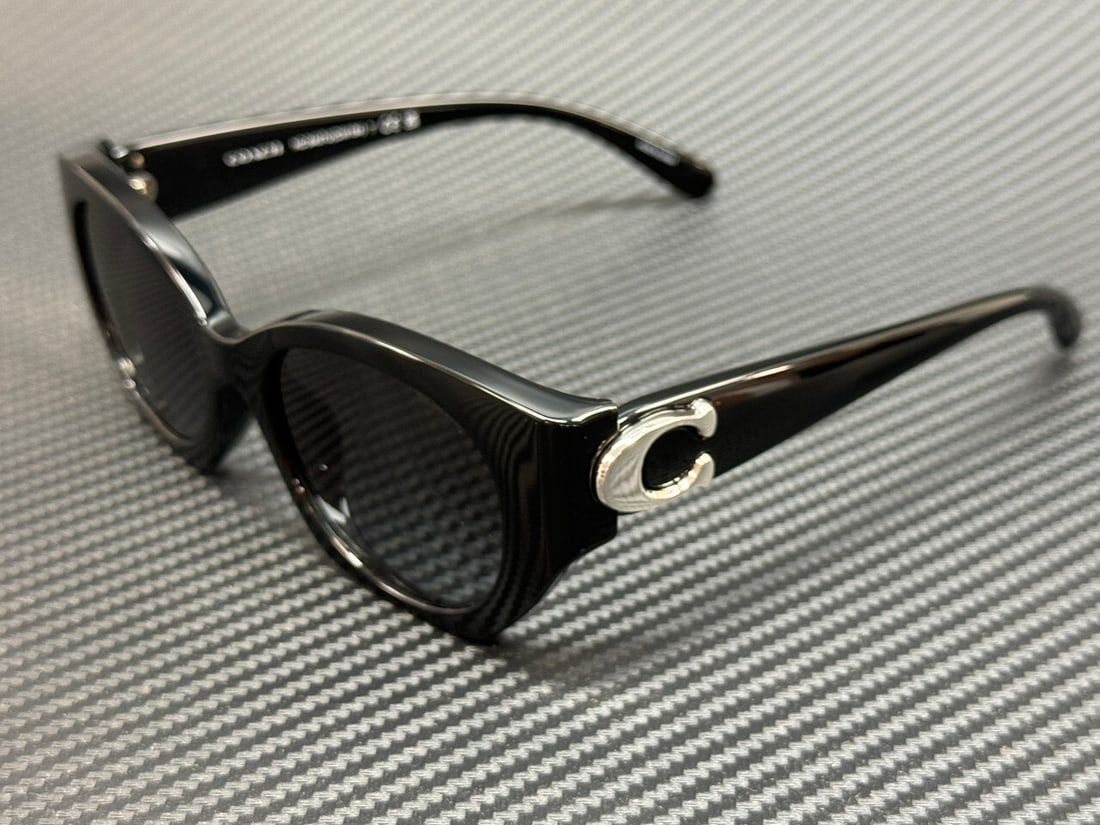 COACH HC8407U 50023C Black Grey Gradient Women's Sunglasses with Authenticity: COACH HC8407U 50023C Black Grey Gradient Women's Sunglasses with Authenticity Elevate your style with these Coach HC8407U 50023C Women's Sunglasses, featuring a sleek black frame and chic grey gradien