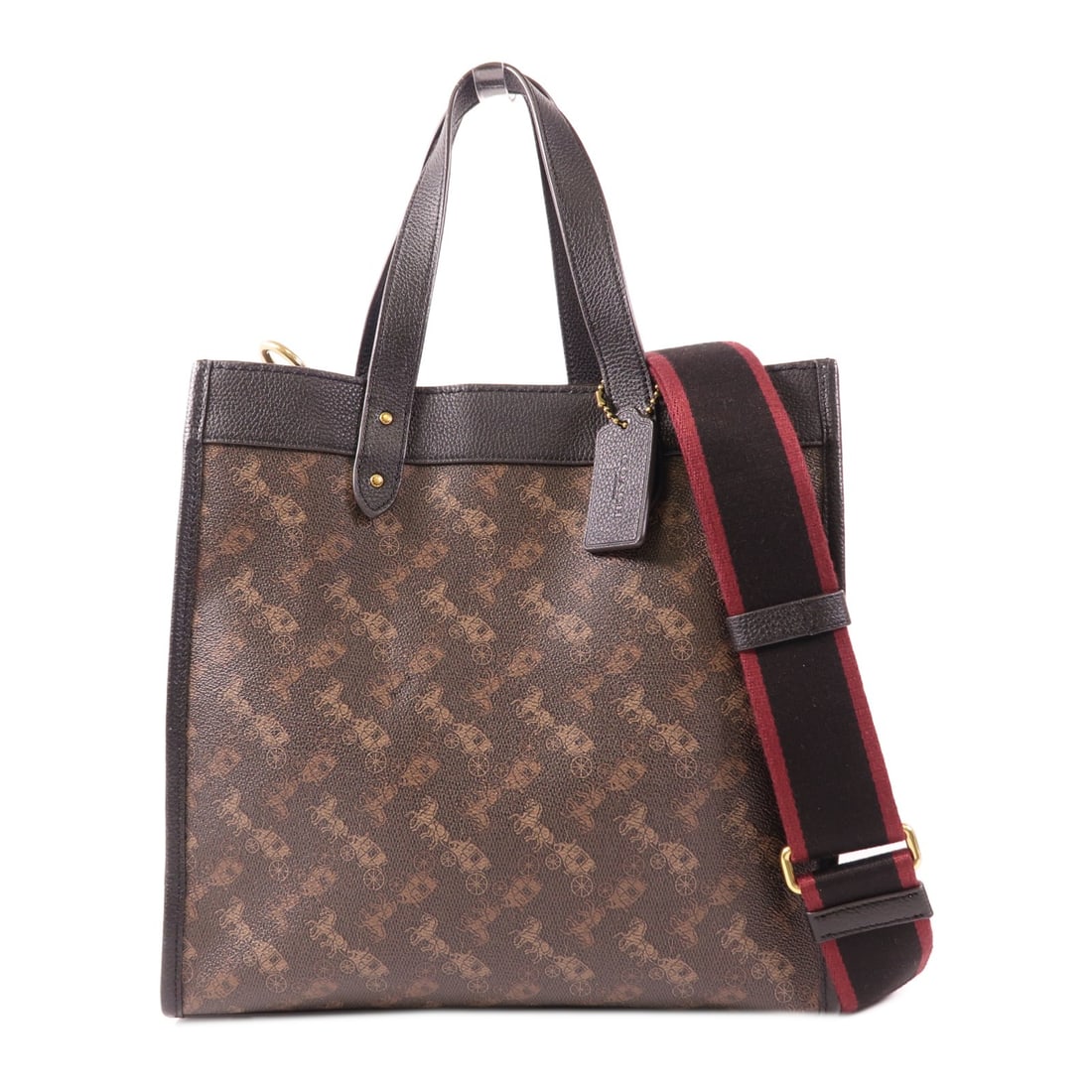 COACH 2 Way Shoulder Bag H2039-89143 Brown PVC Coated Canvas: COACH 2 Way Shoulder Bag H2039-89143 Brown PVC Coated Canvas This stylish COACH 2 Way Shoulder Bag combines functionality and elegance. Crafted from durable PVC coated canvas, it features a sophistica