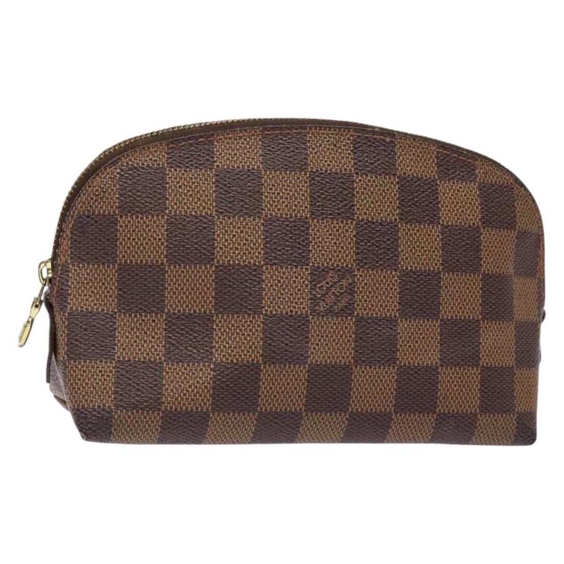Louis Vuitton Damier Ebene Pochette Cosmetic Pouch N47516 Spain: Louis Vuitton Damier Ebene Pochette Cosmetic Pouch N47516 Spain This LOUIS VUITTON Damier Ebene Pochette Cosmetic PM Pouch is a stylish and functional accessory crafted from durable Damier Ebene Canva