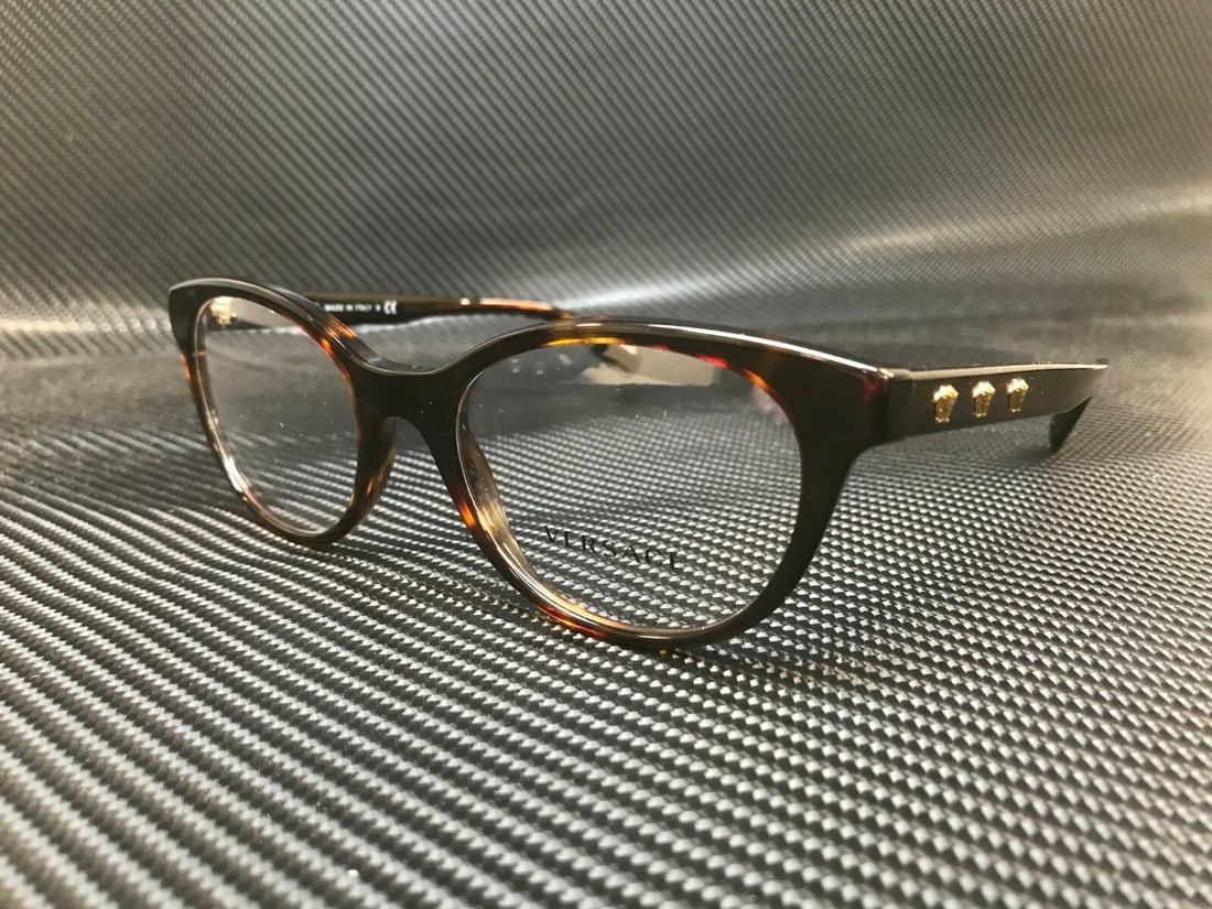 Versace VE3250 108 Havana Women's Eyeglasses Metal Frame Made in Italy: Versace VE3250 108 Havana Women's Eyeglasses Metal Frame Made in Italy Discover the elegance of Versace with these VE3250 108 Havana Women's Authentic Eyeglasses. Crafted in Italy, these eyeglasses fe