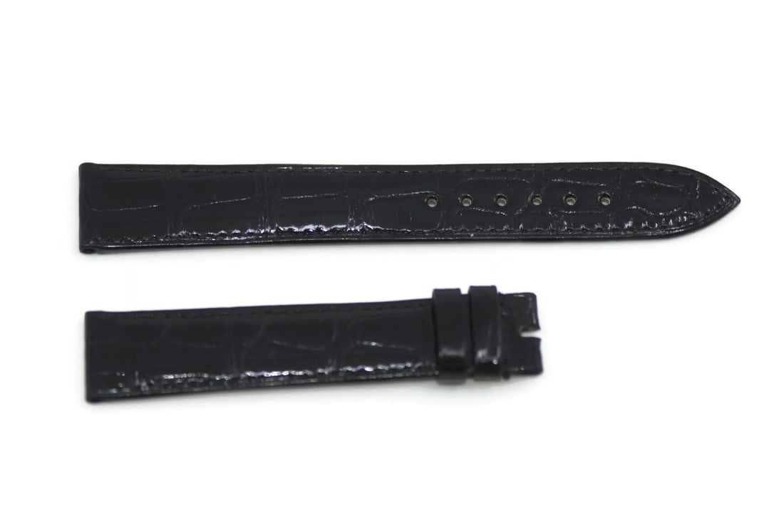 Gerald Genta Authentic Black Leather Strap 18mm Wristwatch Band (1 of 2)