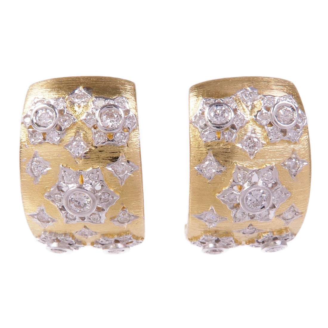 Elegant Diamond Pierced Earrings in 18K Yellow Gold by JEWELRY (1 of 7)