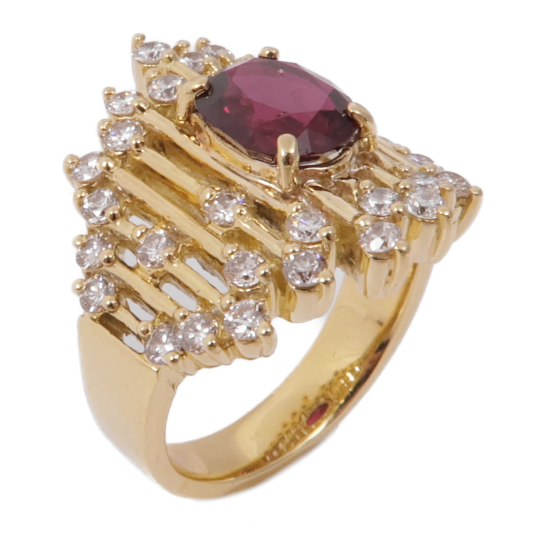 Stunning Ruby Diamond Ring in 18K Yellow Gold US Size 5.5 (1 of 11)