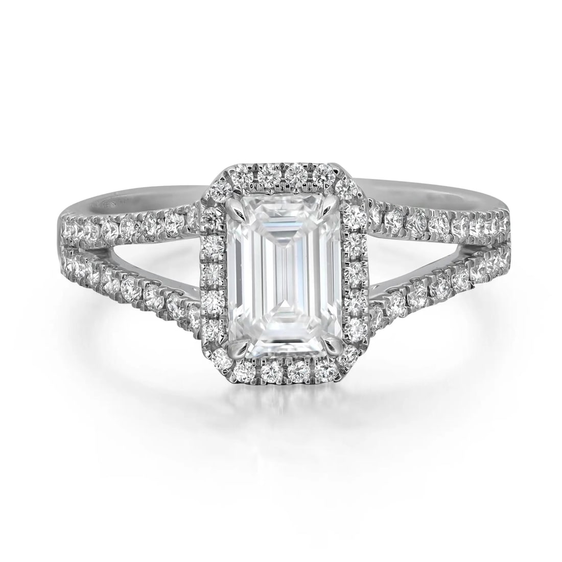 Rachel Koen Emerald Cut Lab Grown Diamond Engagement Ring 14K White Gold 1.35Cttw GIA Certified (1 of 5)
