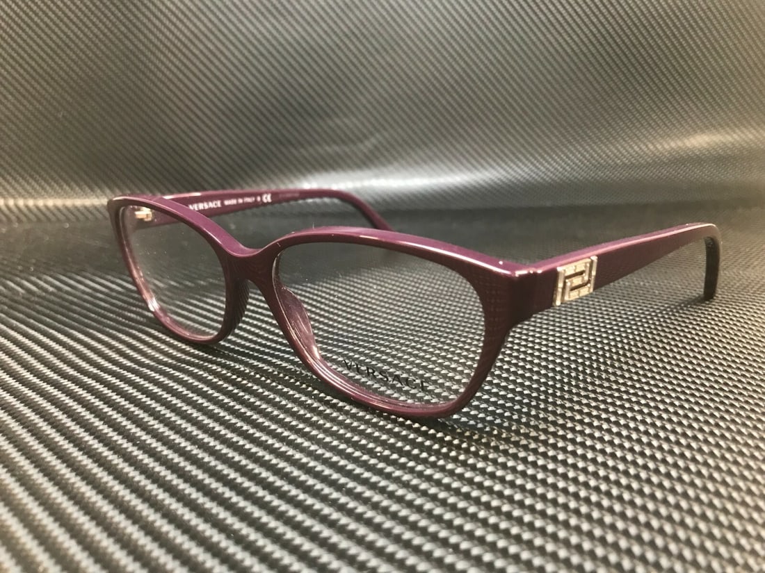 Authentic Versace VE3189B 5066 Purple Women's Eyeglasses Frame 54-15: Authentic Versace VE3189B 5066 Purple Women's Eyeglasses Frame 54-15 Elevate your eyewear collection with these authentic Versace VE3189B 5066 eyeglasses, featuring a stylish rectangle shape and a vib