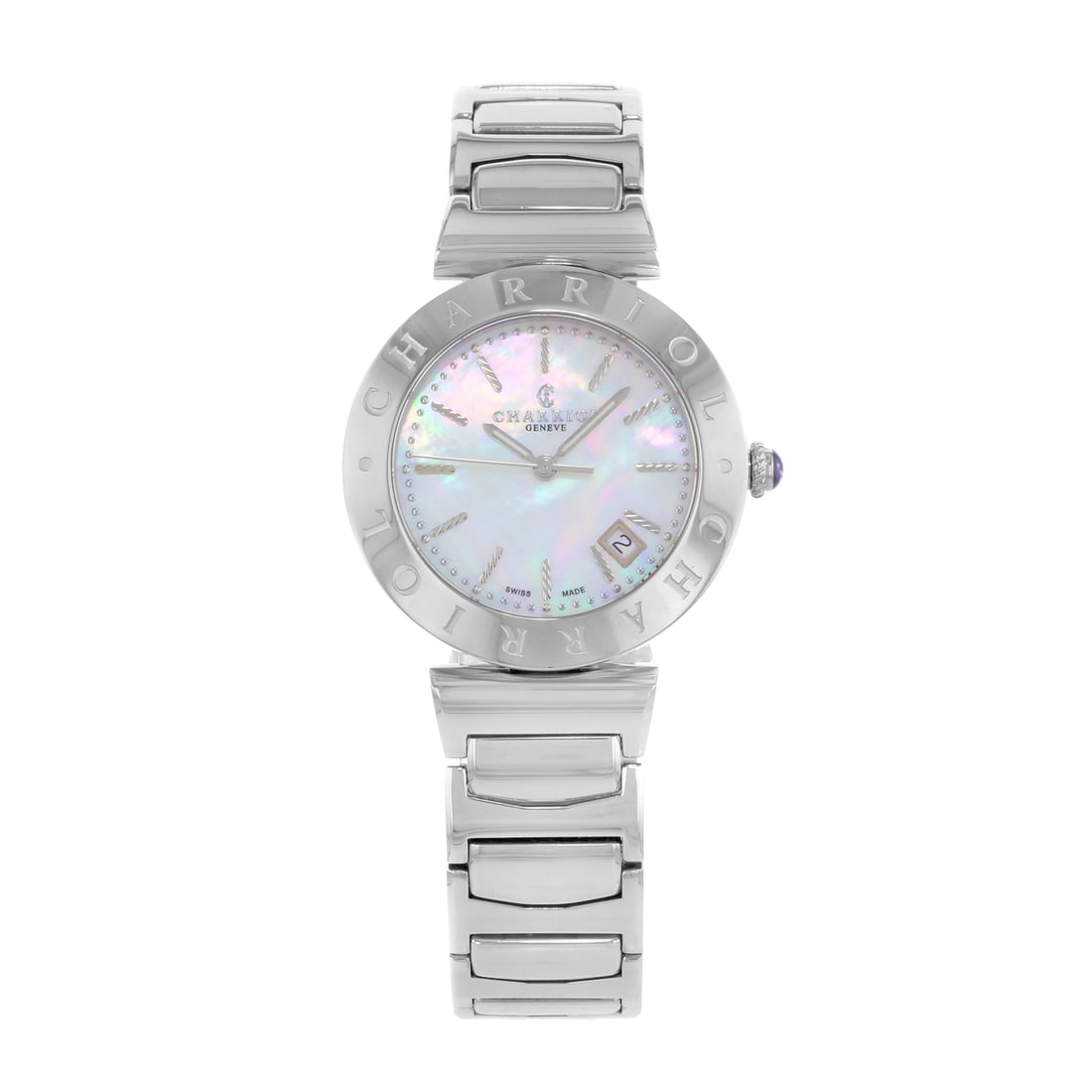 Charriol Alexandre AftermarketS.920.002 Ladies Quartz Watch Steel MOP Dial: Charriol Alexandre AftermarketS.920.002 Ladies Quartz Watch Steel MOP Dial Introducing the Charriol Alexandre AftermarketS.920.002, a stunning ladies' wristwatch that combines elegance and functionali