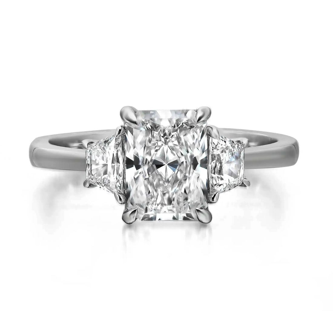 Rachel Koen Radiant Cut Lab Grown Diamond Ring 14K White Gold 1.94Cttw GIA Certified (1 of 5)