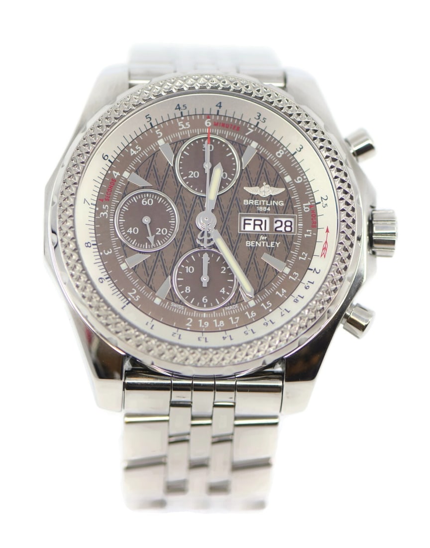 Breitling Bentley GT A13362 Stainless Steel Automatic Watch with Box and Papers: Breitling Bentley GT A13362 Stainless Steel Automatic Watch with Box and Papers Presenting the Breitling Bentley GT Stainless Steel Watch, a stunning timepiece designed for those who appreciate both l