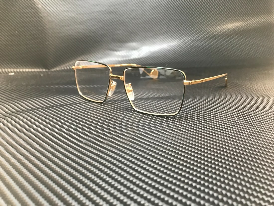 Gucci GG0439O Gold Rectangle Women's Eyeglasses with Demo Lens: Gucci GG0439O Gold Rectangle Women's Eyeglasses with Demo Lens Elevate your eyewear collection with these stunning Gucci GG0439O 007 Rectangle Gold Women's Eyeglasses. Crafted with a sleek full-rim de