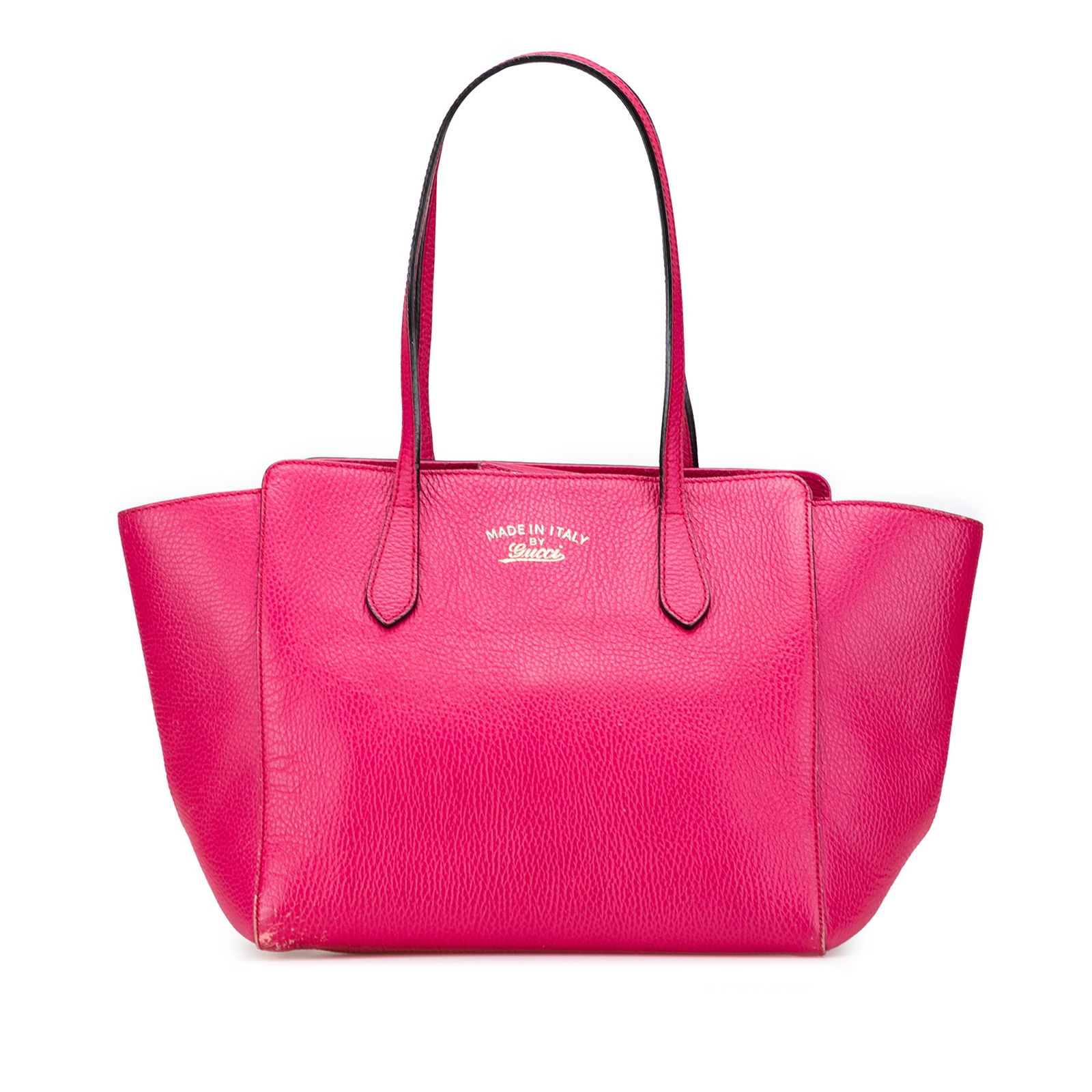 Gucci Medium Dollar Calfskin Swing Tote Pink Leather Bag: Gucci Medium Dollar Calfskin Swing Tote Pink Leather Bag The Gucci Medium Dollar Calfskin Swing Tote is a stylish and functional accessory crafted from premium leather. This tote features flat leather