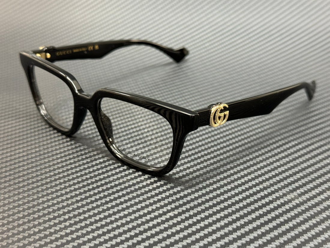 GUCCI GG1536O 001 Black Women's Eyeglasses with Certificate of Authenticity: GUCCI GG1536O 001 Black Women's Eyeglasses with Certificate of Authenticity Enhance your style with these GUCCI GG1536O 001 eyeglasses, designed for women. These chic black frames are perfect for any