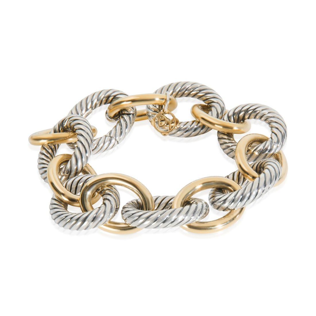 David Yurman 18k Yellow Gold Sterling Silver Oval Link Bracelet (1 of 3)