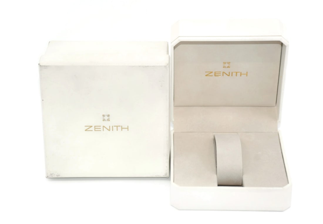 Authentic Zenith Presentation Watch Box 5x5x2 Inches: Authentic Zenith Presentation Watch Box 5x5x2 Inches This Zenith presentation box is designed to elegantly hold a single watch. Crafted with authenticity in mind, it features a classic design that ref