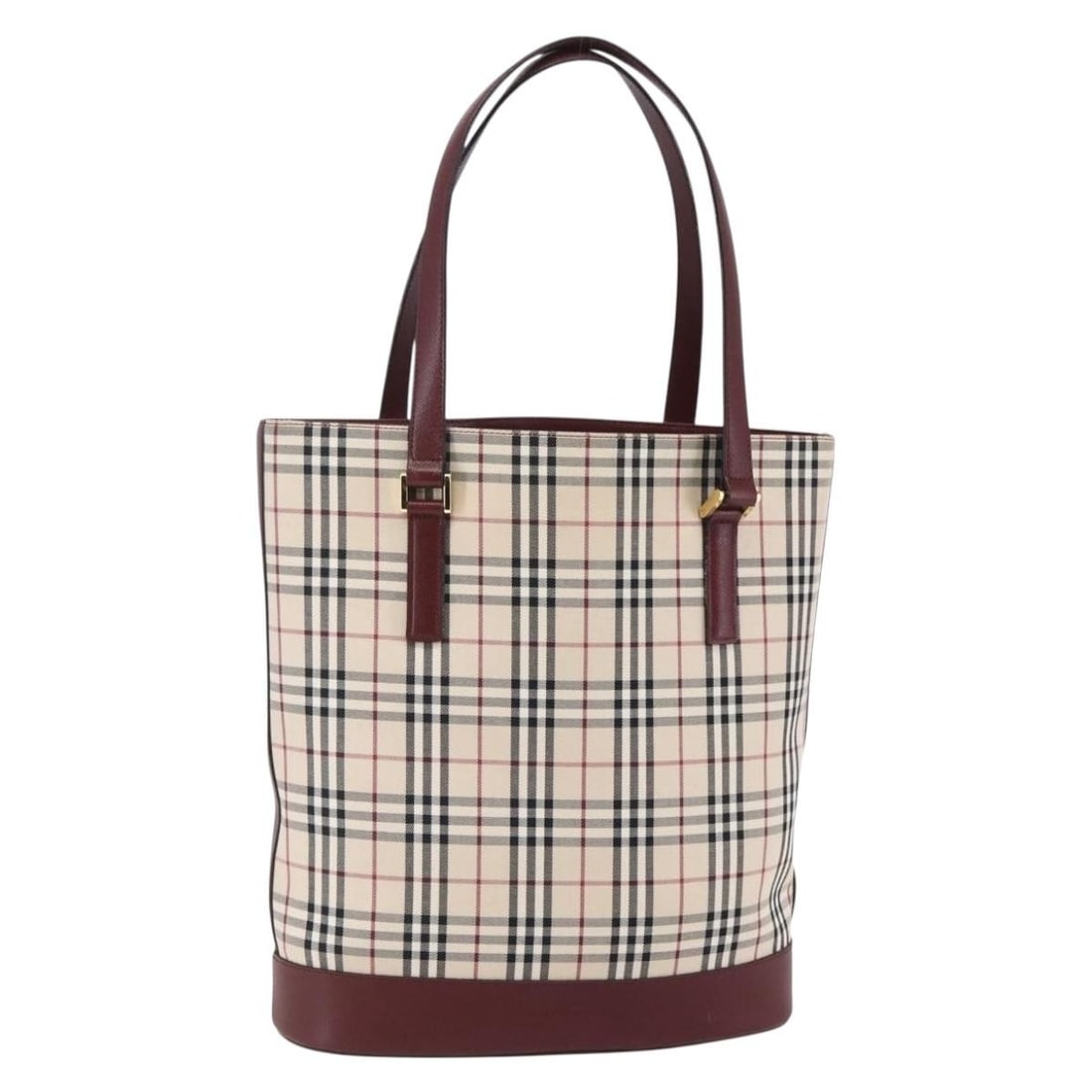 BURBERRY Nova Check Tote Bag Canvas Beige Gold Authenticated (1 of 18)