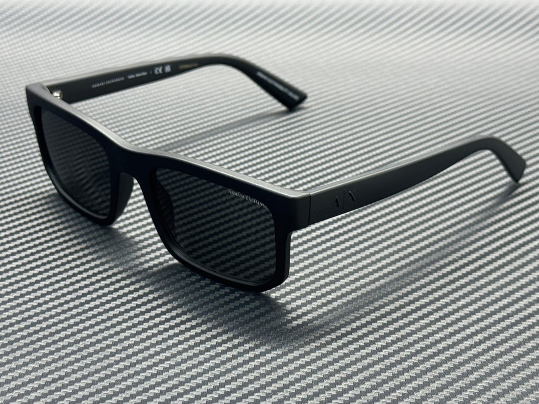 Armani Exchange AX4165S 807887 Matte Black Grey Sunglasses 56mm: Armani Exchange AX4165S 807887 Matte Black Grey Sunglasses 56mm Elevate your eyewear collection with these stylish ARMANI EXCHANGE AX4165S sunglasses, featuring a sleek matte black frame and grey lens