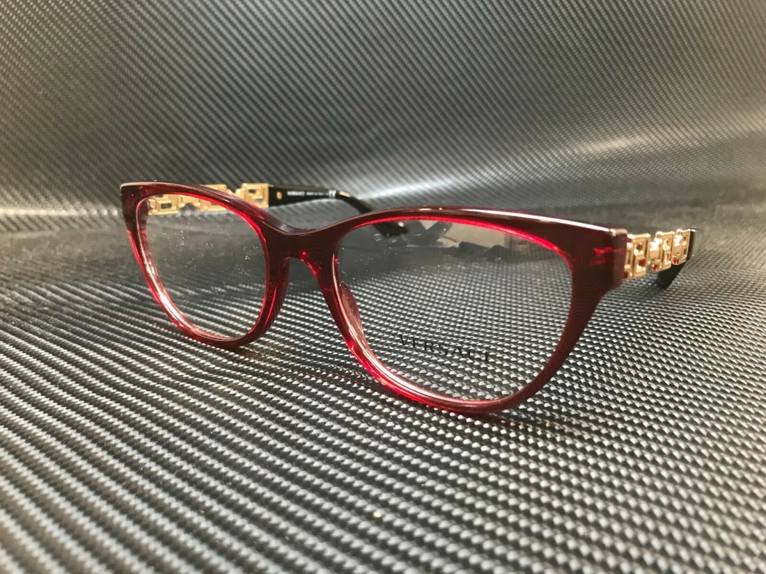 Versace VE3292 388 Bordeaux Oval Eyeglasses with Authenticity Certificate: Versace VE3292 388 Bordeaux Oval Eyeglasses with Authenticity Certificate Discover the elegance of Versace VE3292 388 eyeglasses featuring a sophisticated oval design. Crafted in Italy, these eyeglass
