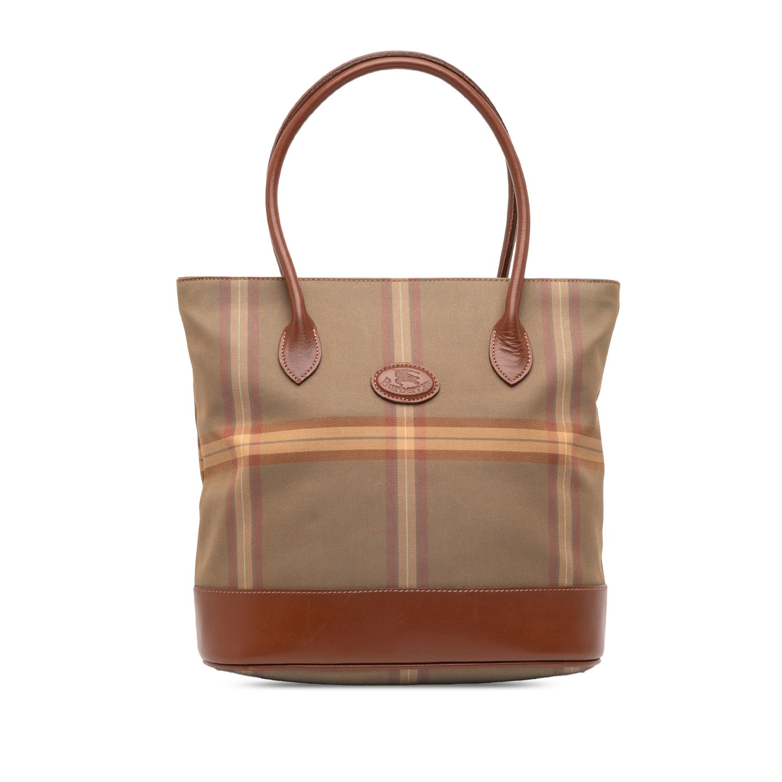 Burberry Vintage Check Canvas Bucket Bag with Leather Trim (1 of 9)