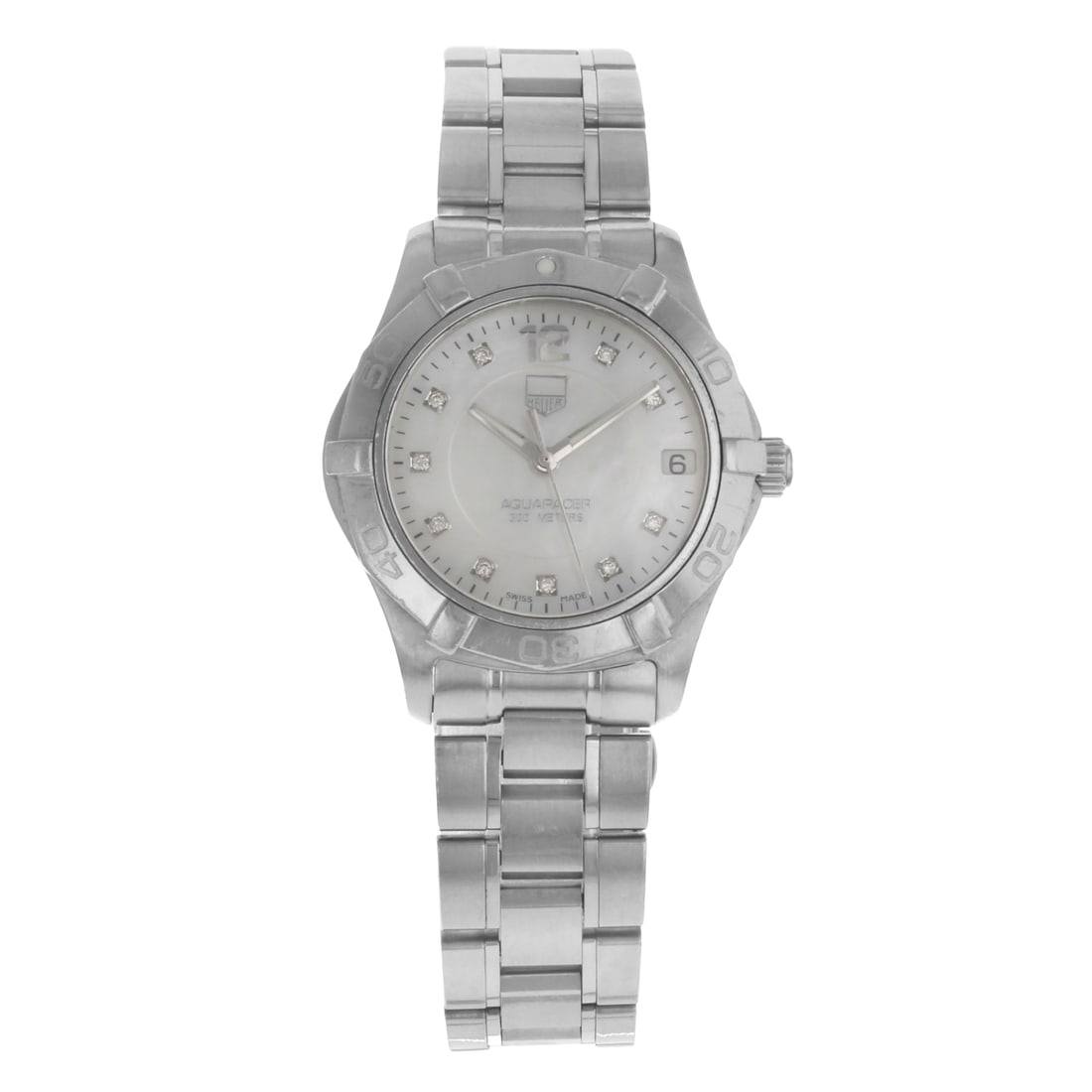 TAG Heuer Aquaracer Ladies Watch WAF1312.BA0817 White Mother of Pearl Diamond Markers (1 of 5)