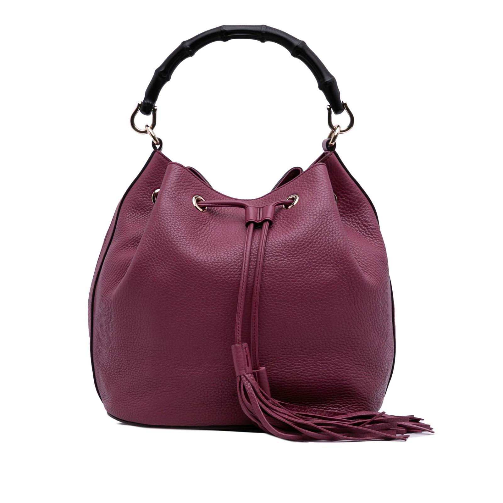 Gucci Pebbled Calfskin Miss Bamboo Bucket Bag in Purple (1 of 11)