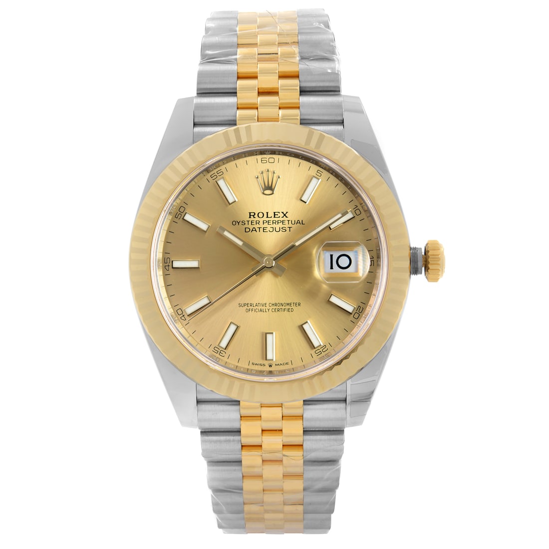 Rolex Datejust 126333 18k Gold Steel Automatic Champagne Dial Luxury Watch (1 of 1)