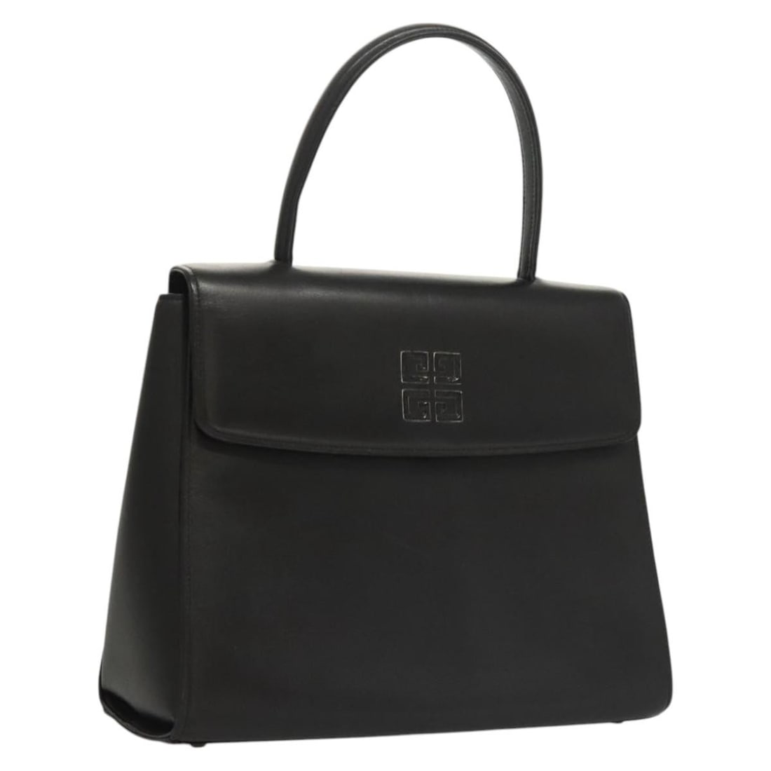 GIVENCHY Black Leather Hand Bag Made in Japan: GIVENCHY Black Leather Hand Bag Made in Japan This GIVENCHY handbag is a stylish accessory crafted from high-quality leather in a classic black color. With approximate dimensions of 11.0 inches in len