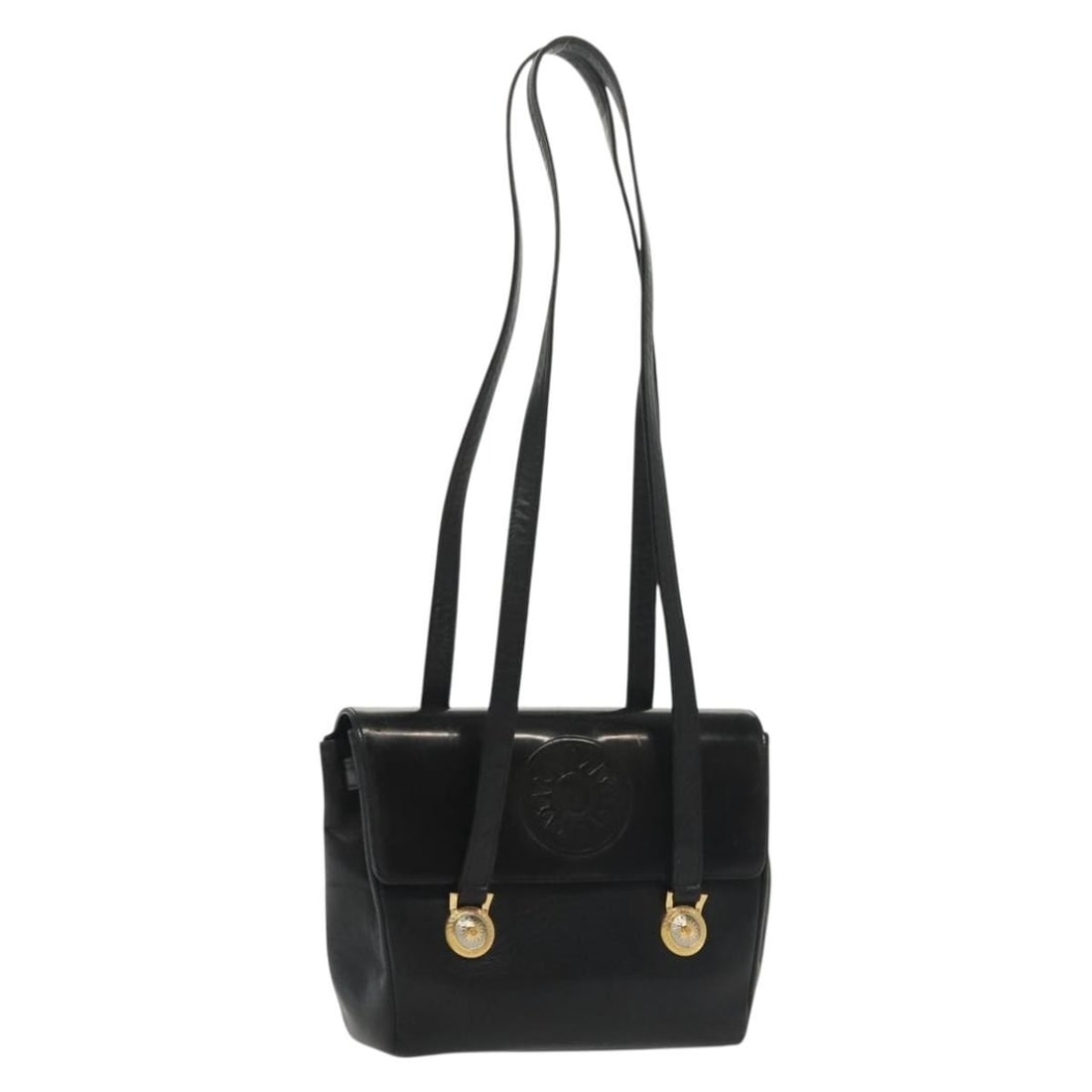 Gianni Versace Black Gold Leather Shoulder Bag Auth I 003: Gianni Versace Black Gold Leather Shoulder Bag Auth I 003 This Gianni Versace shoulder bag combines luxurious leather with a striking black and gold color palette. Its compact size makes it an ideal a