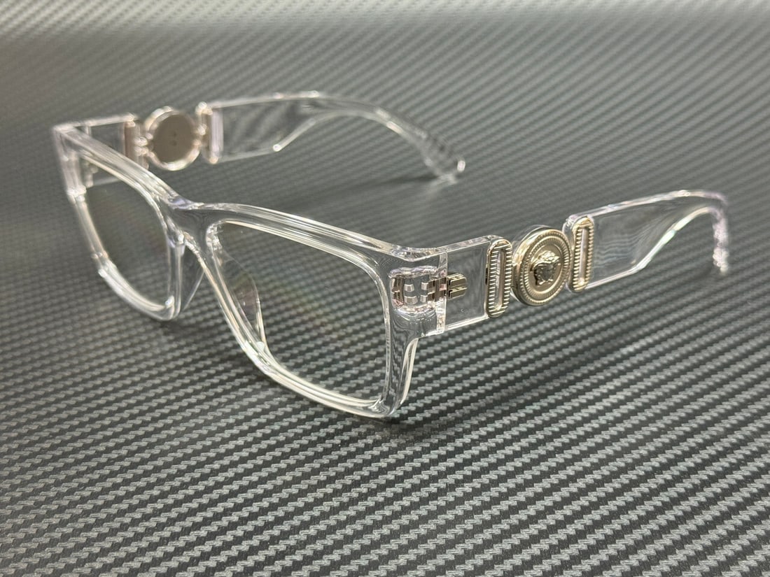 Versace VE3368U 148 Crystal Men's Eyeglasses with Authenticity Certificate: Versace VE3368U 148 Crystal Men's Eyeglasses with Authenticity Certificate Elevate your eyewear collection with these Versace VE3368U 148 Crystal Men's Eyeglasses. Crafted with a stunning crystal fram