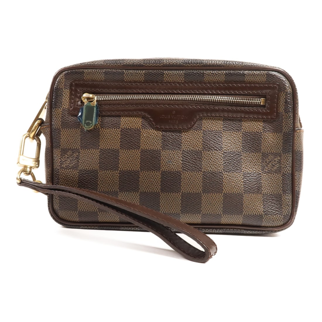 LOUIS VUITTON LV Pochette Macau Pouch N61739 Damier Ebene Brown: LOUIS VUITTON LV Pochette Macau Pouch N61739 Damier Ebene Brown The LOUIS VUITTON LV Pochette Macau Pouch is a stylish accessory pouch crafted from durable PVC coated canvas in a rich brown Damier Ebe