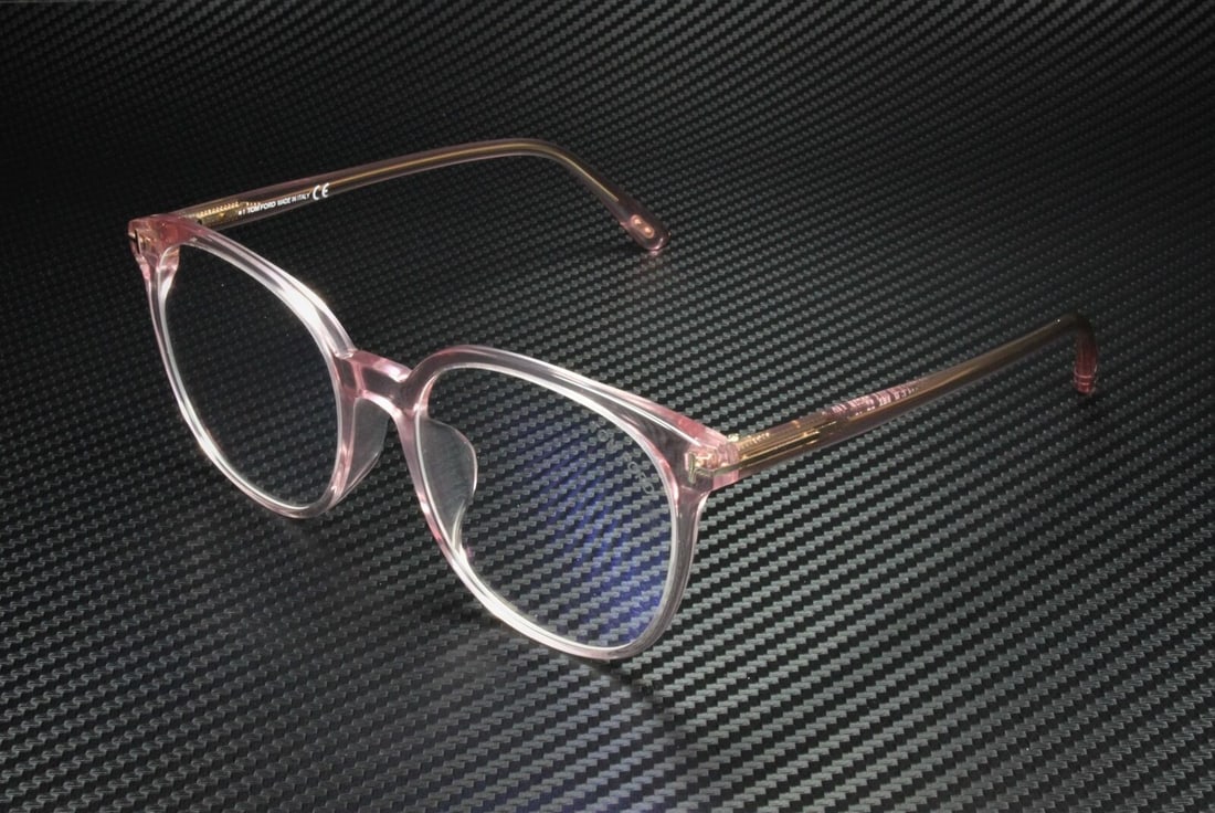 Tom Ford FT5671-F-B 072 Round Pink Blue Blockers Eyeglasses: Tom Ford FT5671-F-B 072 Round Pink Blue Blockers Eyeglasses Elevate your eyewear collection with these Tom Ford FT5671-F-B 072 eyeglasses, designed for women. Featuring a chic round frame in a strikin