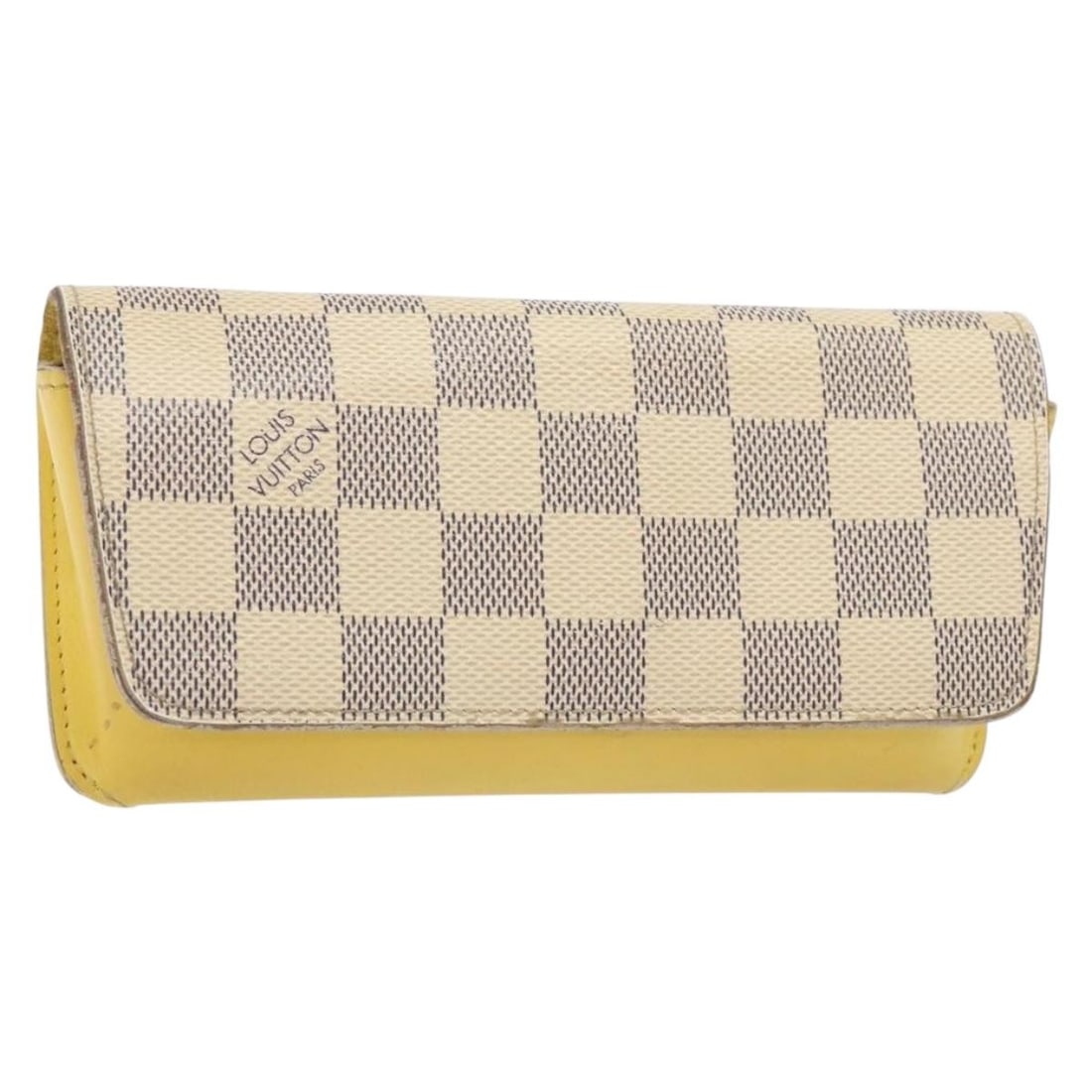 LOUIS VUITTON Damier Azur Glasses Case GI0388 Made in France: LOUIS VUITTON Damier Azur Glasses Case GI0388 Made in France This authentic LOUIS VUITTON Damier Azur Etui Lunette Woody Glasses Case is a stylish and functional accessory crafted from durable Damier